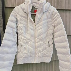 Nike White Goose Down Filled Puff Jacket Women's Size Medium